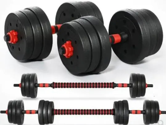 Home Training Arm Muscle Rubber Coating Dumbbell & Barbell Fitness Equipment