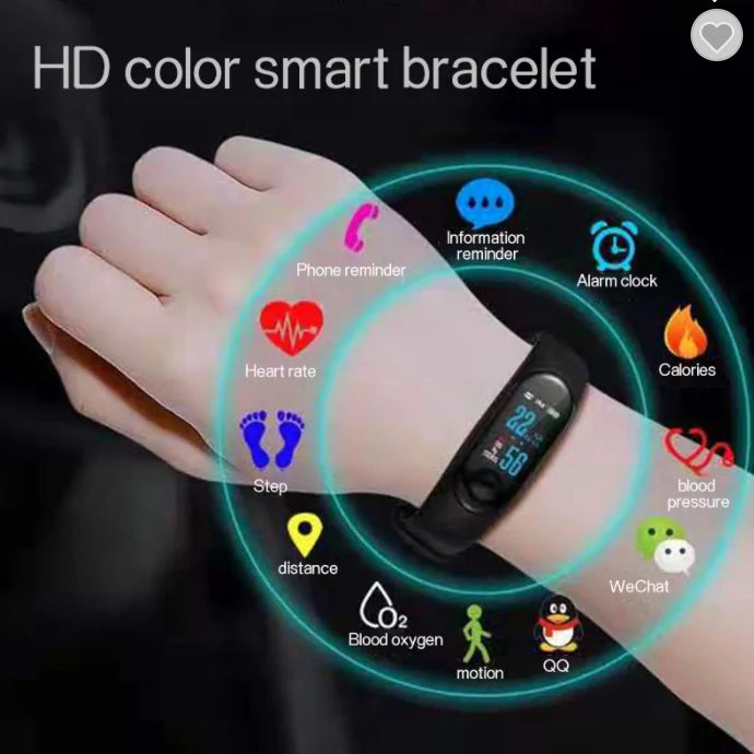 M3Plus Color Screen Smart Bracelet Fitness Tracker