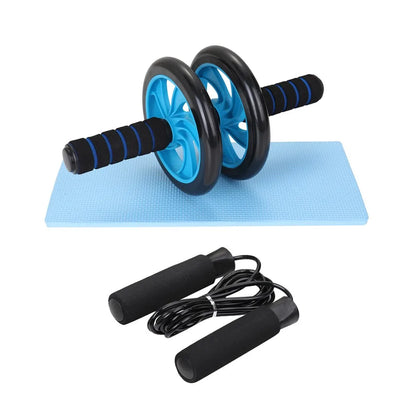 TotalFit Pro Home Gym Set: Abdominal Wheel Roller, Push-Up Bar, and Jump Rope