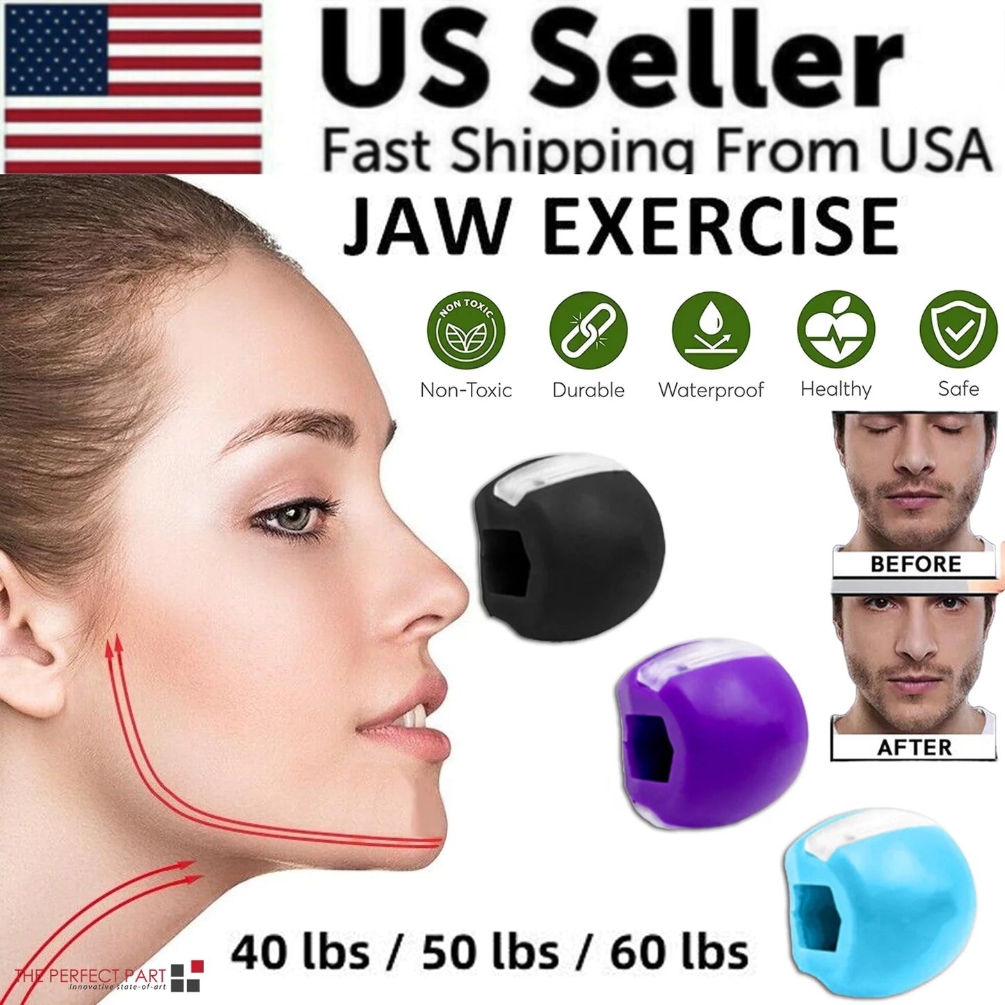 JawFlex™ - 3-Piece Jawline & Face Toning Exerciser